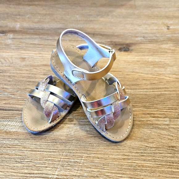 Gymboree Girls Glitter Sandals - metallic Size 9 - Picture 2 of 6